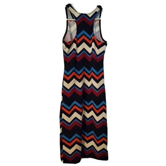 Ambiance Dress Womens Medium Chevron Blue Red Blue Sleeveless - Picture 2 of 4